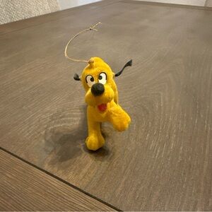 Vintage Walt Disney Productions Pluto Flocked Hong Kong Christmas Ornament‎